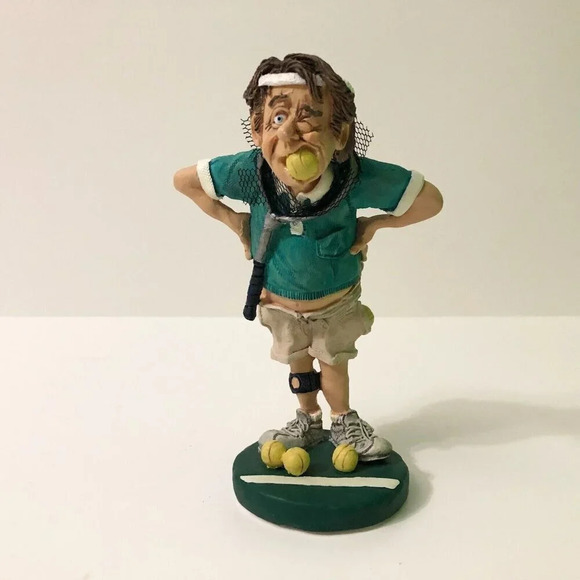 Doug Harris Tennis Player Causing A Racket Russ Berrie Statue - Picture 16 of 16